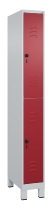 C+P Doppelstock-Spind 080310-39 Classic PLUS mit Füßen 3 Abt.250mm je 2 Fächer Zylinderschloss (HxBxT)1950x750x500mm 7035/5010