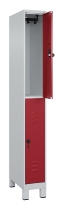 C+P Doppelstock-Spind 080310-39 Classic PLUS mit Füßen 3 Abt.250mm je 2 Fächer Zylinderschloss (HxBxT)1950x750x500mm 7035/5010