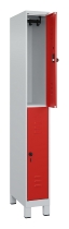 C+P Doppelstock-Spind 080310-39 Classic PLUS mit Füßen 3 Abt.250mm je 2 Fächer Zylinderschloss (HxBxT)1950x750x500mm 7035/5010