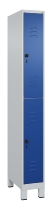 C+P Doppelstock-Spind 080310-39 Classic PLUS mit Füßen 3 Abt.250mm je 2 Fächer Zylinderschloss (HxBxT)1950x750x500mm 7035/5010