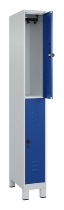 C+P Doppelstock-Spind 080310-39 Classic PLUS mit Füßen 3 Abt.250mm je 2 Fächer Zylinderschloss (HxBxT)1950x750x500mm 7035/5010