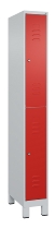 C+P Doppelstock-Spind 080310-39 Classic PLUS mit Füßen 3 Abt.250mm je 2 Fächer Zylinderschloss (HxBxT)1950x750x500mm 7035/5010