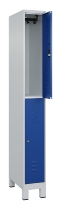 C+P Doppelstock-Spind 080310-39 Classic PLUS mit Füßen 3 Abt.250mm je 2 Fächer Zylinderschloss (HxBxT)1950x750x500mm 7035/5010