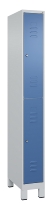 C+P Doppelstock-Spind 080310-39 Classic PLUS mit Füßen 3 Abt.250mm je 2 Fächer Zylinderschloss (HxBxT)1950x750x500mm 7035/5010