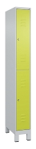 C+P Doppelstock-Spind 080310-39 Classic PLUS mit Füßen 3 Abt.250mm je 2 Fächer Zylinderschloss (HxBxT)1950x750x500mm 7035/5010
