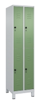 C+P Doppelstock-Spind 080310-39 Classic PLUS mit Füßen 3 Abt.250mm je 2 Fächer Zylinderschloss (HxBxT)1950x750x500mm 7035/5010