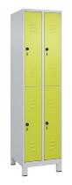 C+P Doppelstock-Spind 080310-39 Classic PLUS mit Füßen 3 Abt.250mm je 2 Fächer Zylinderschloss (HxBxT)1950x750x500mm 7035/5010