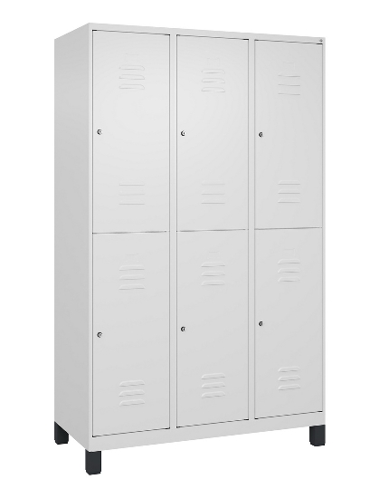 C+P Doppelstock-Spind 080310-22 Classic PLUS Füße 2-Abt.400mm je 2 Fächer Zylinderschloss (HxBxT)1950x800x500mm 7035/2004
