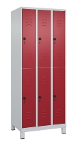 C+P Doppelstock-Spind 080310-39 Classic PLUS mit Füßen 3 Abt.250mm je 2 Fächer Zylinderschloss (HxBxT)1950x750x500mm 7035/5010