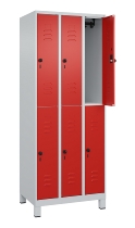 C+P Doppelstock-Spind 080310-39 Classic PLUS mit Füßen 3 Abt.250mm je 2 Fächer Zylinderschloss (HxBxT)1950x750x500mm 7035/5010