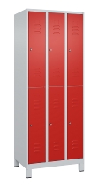 C+P Doppelstock-Spind 080310-39 Classic PLUS mit Füßen 3 Abt.250mm je 2 Fächer Zylinderschloss (HxBxT)1950x750x500mm 7035/5010