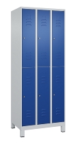 C+P Doppelstock-Spind 080310-39 Classic PLUS mit Füßen 3 Abt.250mm je 2 Fächer Zylinderschloss (HxBxT)1950x750x500mm 7035/5010