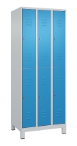 C+P Doppelstock-Spind 080310-39 Classic PLUS mit Füßen 3 Abt.250mm je 2 Fächer Zylinderschloss (HxBxT)1950x750x500mm 7035/5010