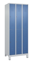 C+P Doppelstock-Spind 080310-39 Classic PLUS mit Füßen 3 Abt.250mm je 2 Fächer Zylinderschloss (HxBxT)1950x750x500mm 7035/5010