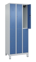 C+P Doppelstock-Spind 080310-39 Classic PLUS mit Füßen 3 Abt.250mm je 2 Fächer Zylinderschloss (HxBxT)1950x750x500mm 7035/5010