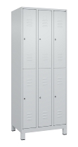 C+P Doppelstock-Spind 080310-39 Classic PLUS mit Füßen 3 Abt.250mm je 2 Fächer Zylinderschloss (HxBxT)1950x750x500mm 7035/5010