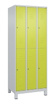 C+P Doppelstock-Spind 080310-39 Classic PLUS mit Füßen 3 Abt.250mm je 2 Fächer Zylinderschloss (HxBxT)1950x750x500mm 7035/5010