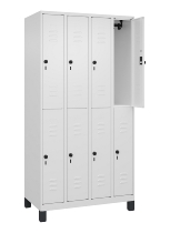 C+P Doppelstock-Spind 080310-39 Classic PLUS mit Füßen 3 Abt.250mm je 2 Fächer Zylinderschloss (HxBxT)1950x750x500mm 7035/5010