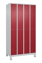 C+P Doppelstock-Spind 080310-39 Classic PLUS mit Füßen 3 Abt.250mm je 2 Fächer Zylinderschloss (HxBxT)1950x750x500mm 7035/5010