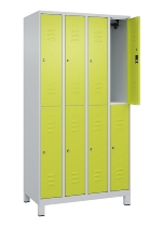 C+P Doppelstock-Spind 080310-39 Classic PLUS mit Füßen 3 Abt.250mm je 2 Fächer Zylinderschloss (HxBxT)1950x750x500mm 7035/5010