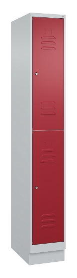 C+P Doppelstock-Spind 080320-22 Classic PLUS Sockel 2-Abt.400mm je 2 Fächer Sicherheits-Drehriegel (HxBxT)1950x800x500mm 7016/7035