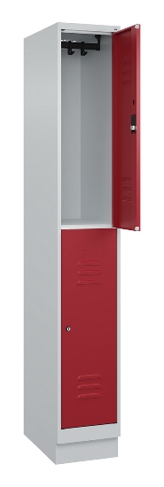C+P Doppelstock-Spind 080320-22 Classic PLUS Sockel 2-Abt.400mm je 2 Fächer Sicherheits-Drehriegel (HxBxT)1950x800x500mm 7016/7035