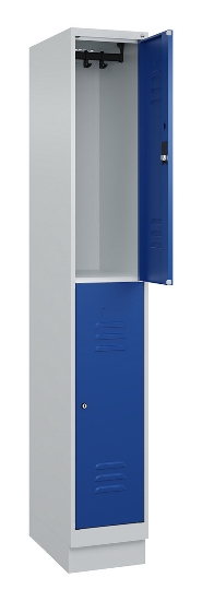 C+P Doppelstock-Spind 080320-22 Classic PLUS Sockel 2-Abt.400mm je 2 Fächer Sicherheits-Drehriegel (HxBxT)1950x800x500mm 7016/7035