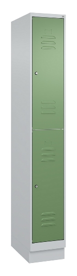 C+P Doppelstock-Spind 080320-22 Classic PLUS Sockel 2-Abt.400mm je 2 Fächer Sicherheits-Drehriegel (HxBxT)1950x800x500mm 7016/7035