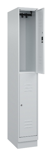 C+P Doppelstock-Spind 080320-22 Classic PLUS Sockel 2-Abt.400mm je 2 Fächer Sicherheits-Drehriegel (HxBxT)1950x800x500mm 7016/7035