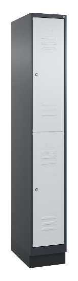 C+P Doppelstock-Spind 080320-22 Classic PLUS Sockel 2-Abt.400mm je 2 Fächer Sicherheits-Drehriegel (HxBxT)1950x800x500mm 7016/7035