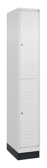 C+P Doppelstock-Spind 080320-22 Classic PLUS Sockel 2-Abt.400mm je 2 Fächer Sicherheits-Drehriegel (HxBxT)1950x800x500mm 7016/7035