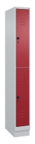 C+P Doppelstock-Spind 080310-29 Classic PLUS mit Sockel 2 Abt.250mm je 2 Fächer Drehriegel (HxBxT)1950x500x500mm 7035/7016