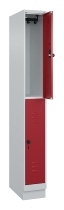 C+P Doppelstock-Spind 080310-29 Classic PLUS mit Sockel 2 Abt.250mm je 2 Fächer Drehriegel (HxBxT)1950x500x500mm 7035/7016
