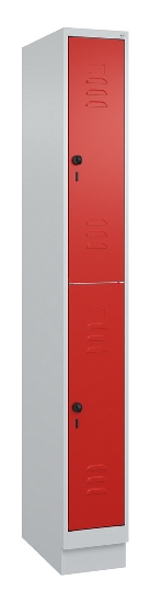 C+P Doppelstock-Spind 080310-29 Classic PLUS mit Sockel 2 Abt.250mm je 2 Fächer Drehriegel (HxBxT)1950x500x500mm 7035/7016