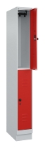 C+P Doppelstock-Spind 080310-29 Classic PLUS mit Sockel 2 Abt.250mm je 2 Fächer Drehriegel (HxBxT)1950x500x500mm 7035/7016