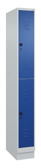 C+P Doppelstock-Spind 080310-29 Classic PLUS mit Sockel 2 Abt.250mm je 2 Fächer Drehriegel (HxBxT)1950x500x500mm 7035/7016