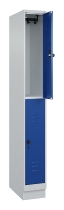 C+P Doppelstock-Spind 080310-29 Classic PLUS mit Sockel 2 Abt.250mm je 2 Fächer Drehriegel (HxBxT)1950x500x500mm 7035/7016