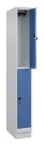 C+P Doppelstock-Spind 080310-29 Classic PLUS mit Sockel 2 Abt.250mm je 2 Fächer Drehriegel (HxBxT)1950x500x500mm 7035/7016