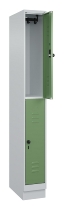 C+P Doppelstock-Spind 080310-29 Classic PLUS mit Sockel 2 Abt.250mm je 2 Fächer Drehriegel (HxBxT)1950x500x500mm 7035/7016