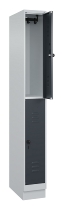 C+P Doppelstock-Spind 080310-29 Classic PLUS mit Sockel 2 Abt.250mm je 2 Fächer Drehriegel (HxBxT)1950x500x500mm 7035/7016