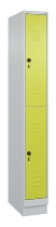 C+P Doppelstock-Spind 080310-29 Classic PLUS mit Sockel 2 Abt.250mm je 2 Fächer Drehriegel (HxBxT)1950x500x500mm 7035/7016