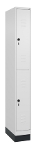 C+P Doppelstock-Spind 080310-29 Classic PLUS mit Sockel 2 Abt.250mm je 2 Fächer Drehriegel (HxBxT)1950x500x500mm 7035/7016