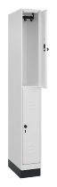 C+P Doppelstock-Spind 080310-29 Classic PLUS mit Sockel 2 Abt.250mm je 2 Fächer Drehriegel (HxBxT)1950x500x500mm 7035/7016