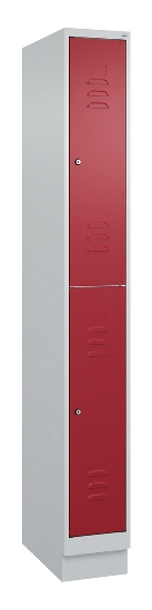 C+P Doppelstock-Spind 080310-29 Classic PLUS mit Sockel 2 Abt.250mm je 2 Fächer Drehriegel (HxBxT)1950x500x500mm 7035/7016