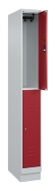 C+P Doppelstock-Spind 080310-29 Classic PLUS mit Sockel 2 Abt.250mm je 2 Fächer Drehriegel (HxBxT)1950x500x500mm 7035/7016