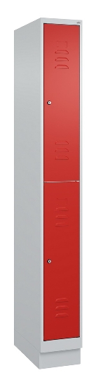 C+P Doppelstock-Spind 080310-29 Classic PLUS mit Sockel 2 Abt.250mm je 2 Fächer Drehriegel (HxBxT)1950x500x500mm 7035/7016