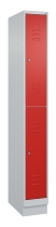 C+P Doppelstock-Spind 080310-29 Classic PLUS mit Sockel 2 Abt.250mm je 2 Fächer Drehriegel (HxBxT)1950x500x500mm 7035/7016
