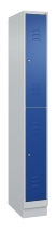 C+P Doppelstock-Spind 080310-29 Classic PLUS mit Sockel 2 Abt.250mm je 2 Fächer Drehriegel (HxBxT)1950x500x500mm 7035/7016