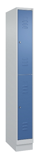 C+P Doppelstock-Spind 080310-29 Classic PLUS mit Sockel 2 Abt.250mm je 2 Fächer Drehriegel (HxBxT)1950x500x500mm 7035/7016