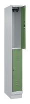 C+P Doppelstock-Spind 080310-29 Classic PLUS mit Sockel 2 Abt.250mm je 2 Fächer Drehriegel (HxBxT)1950x500x500mm 7035/7016
